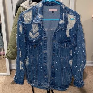 CARLI BYBEL x MISSGUIDED Jean Jacket embellished size 0